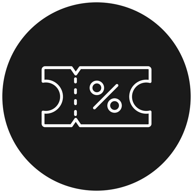 El icono vectorial del cupón de descuento se puede utilizar para el conjunto de iconos de compras y comercio electrónico