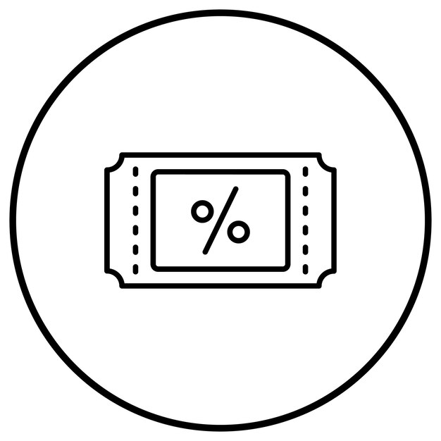 El icono vectorial del cupón se puede utilizar para el conjunto de iconos de compras del viernes