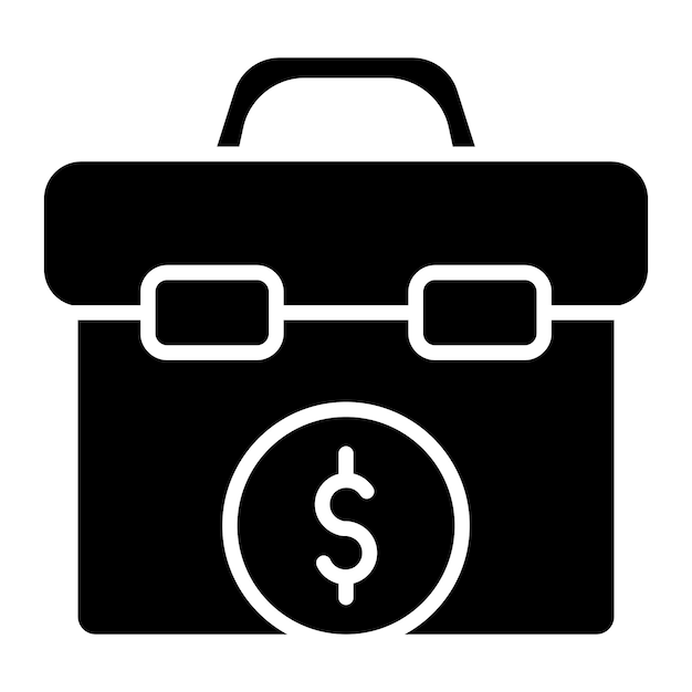 El icono vectorial de Currency Briefase se puede utilizar para el conjunto de iconos de negocios y finanzas
