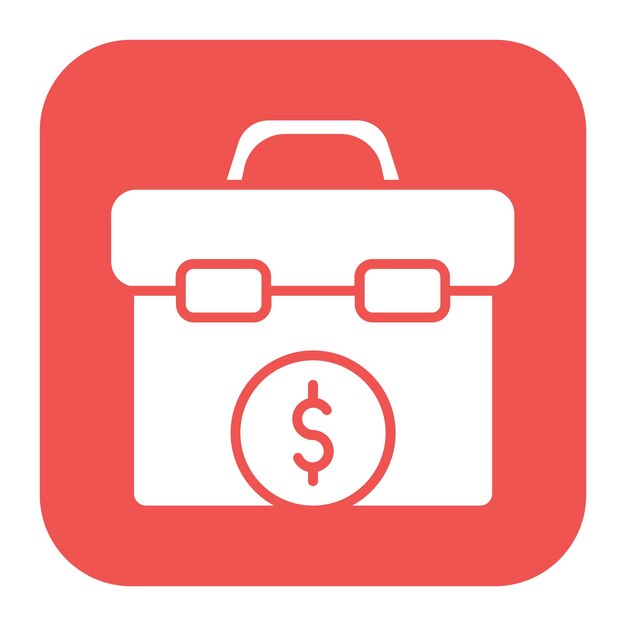 El icono vectorial de Currency Briefase se puede utilizar para el conjunto de iconos de negocios y finanzas