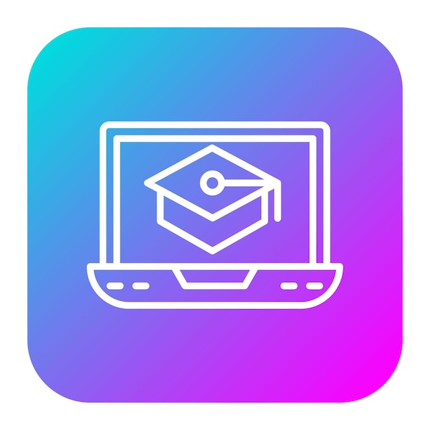 El icono vectorial del curso en línea se puede utilizar para el conjunto de iconos de trabajo desde casa