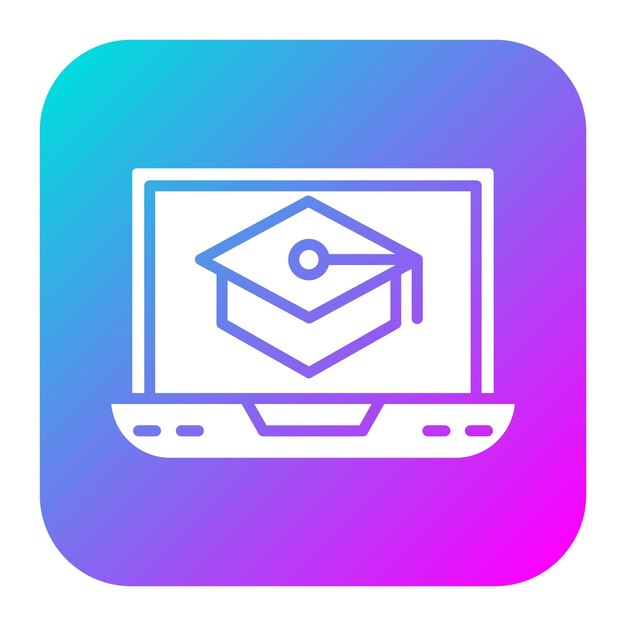 El icono vectorial del curso en línea se puede utilizar para el conjunto de iconos de trabajo desde casa