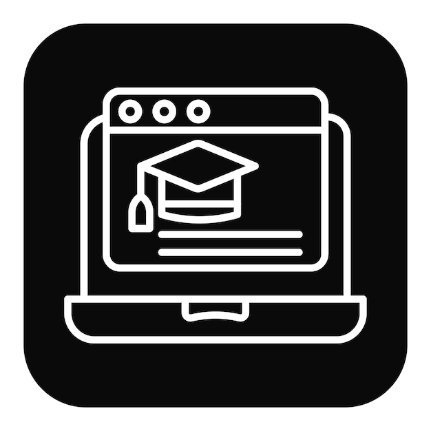 Vector el icono vectorial de los cursos se puede utilizar para el conjunto de iconos de educación en línea