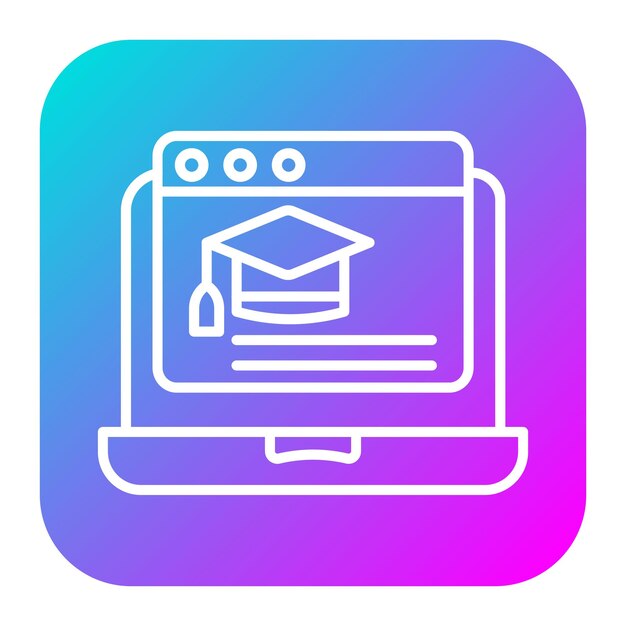 Vector el icono vectorial de los cursos se puede utilizar para el conjunto de iconos de educación en línea