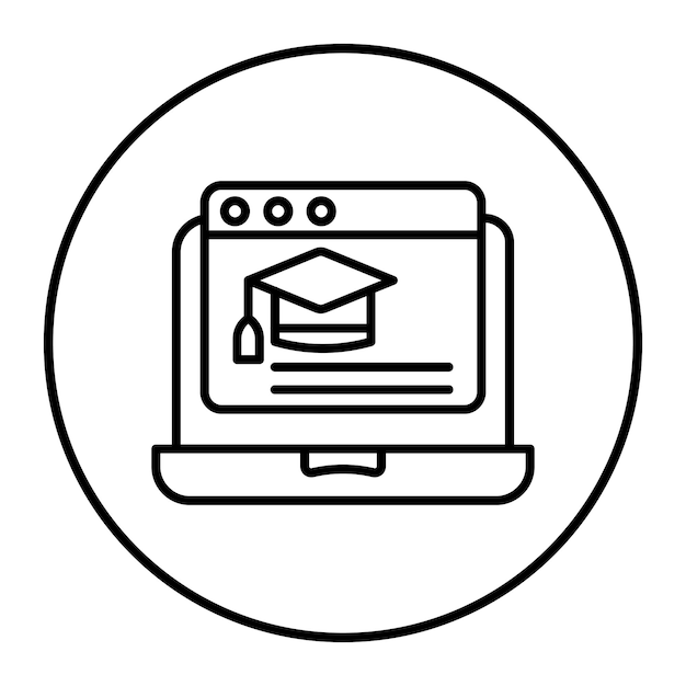 El icono vectorial de los cursos se puede utilizar para el conjunto de iconos de educación en línea