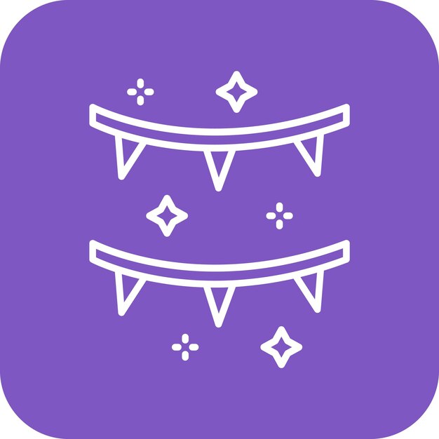 El icono vectorial de decoración de la fiesta se puede usar para el conjunto de iconos de la fiesta y la celebración