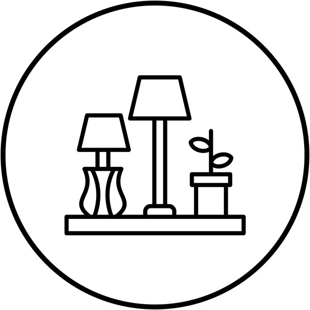 El icono vectorial de decoración del hogar se puede usar para el conjunto de iconos del mercado callejero