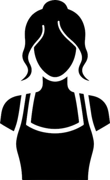 El icono vectorial del delantal femenino mínimo silueta símbolo del clipart silueta de color negro 39