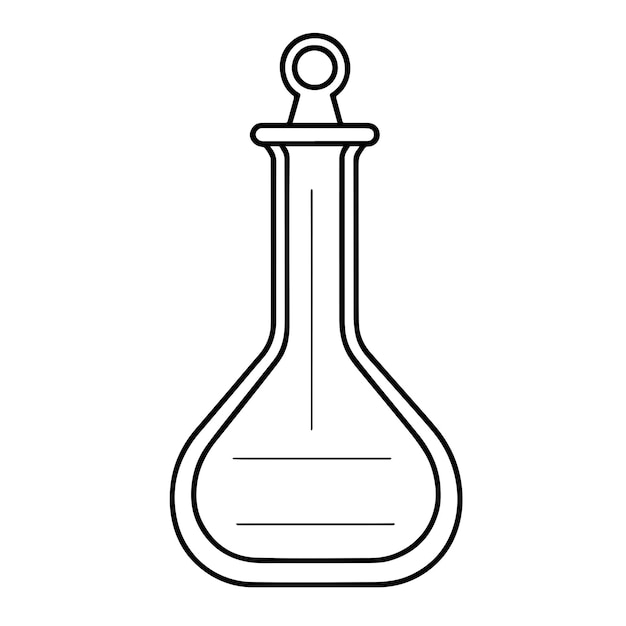Icono vectorial delineado de frasco volumétrico perfecto para gráficos con temas científicos