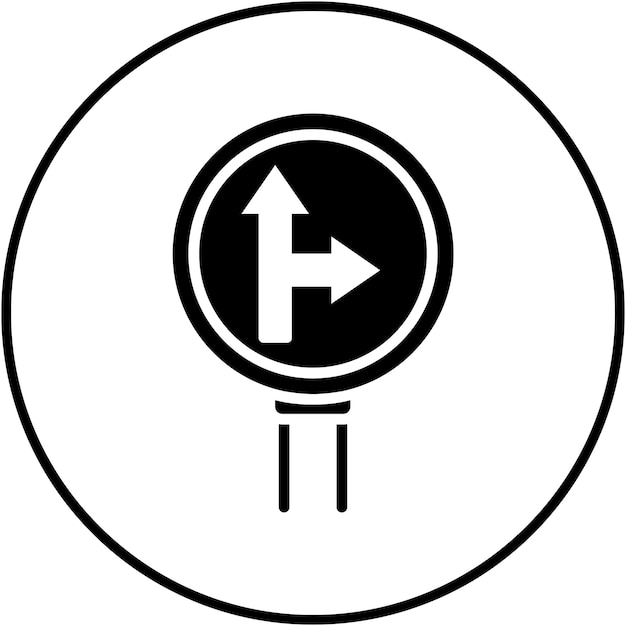 El icono vectorial derecho del lado de la carretera se puede utilizar para el conjunto de iconos de señales de tráfico