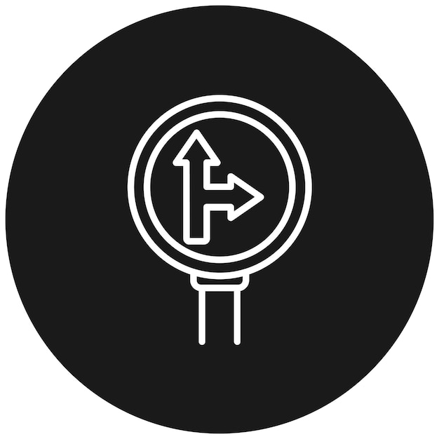El icono vectorial derecho del lado de la carretera se puede utilizar para el conjunto de iconos de señales de tráfico