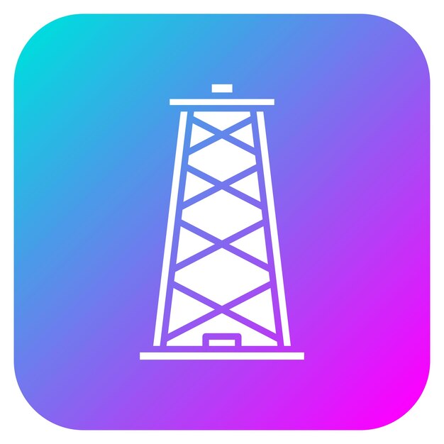 El icono vectorial de Derrick se puede usar para el conjunto de iconos de la industria de la gasolina