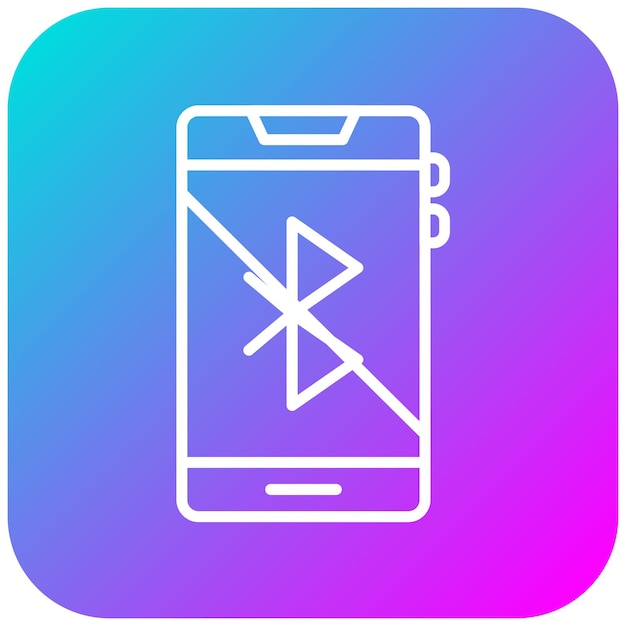 Vector el icono vectorial desactivado de bluetooth se puede utilizar para el conjunto de iconos de la interfaz de usuario móvil