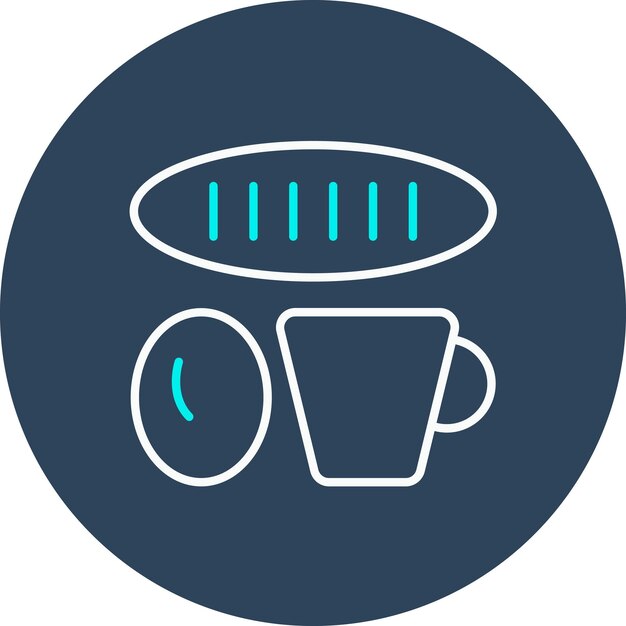 El icono vectorial del desayuno se puede usar para el conjunto de iconos del restaurante