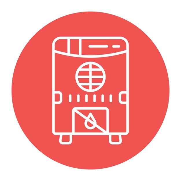 El icono vectorial del deshumidificador se puede utilizar para el conjunto de iconos de mejoras para el hogar