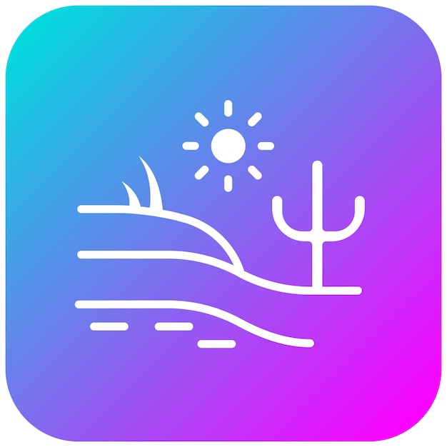 El icono vectorial del desierto se puede usar para el conjunto de iconos de Dubai