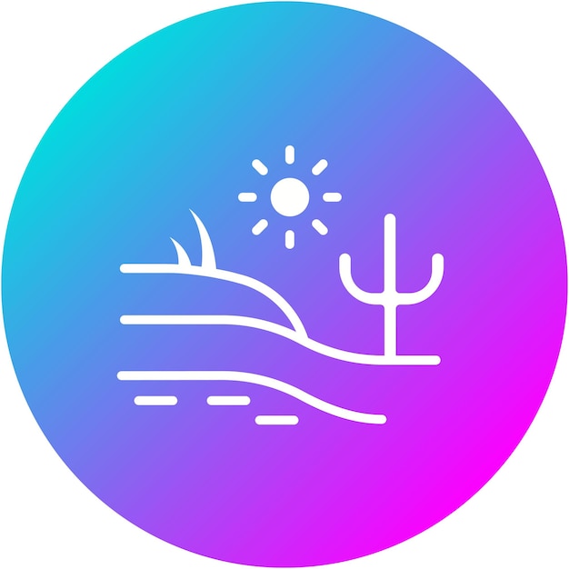 El icono vectorial del desierto se puede usar para el conjunto de iconos de Dubai