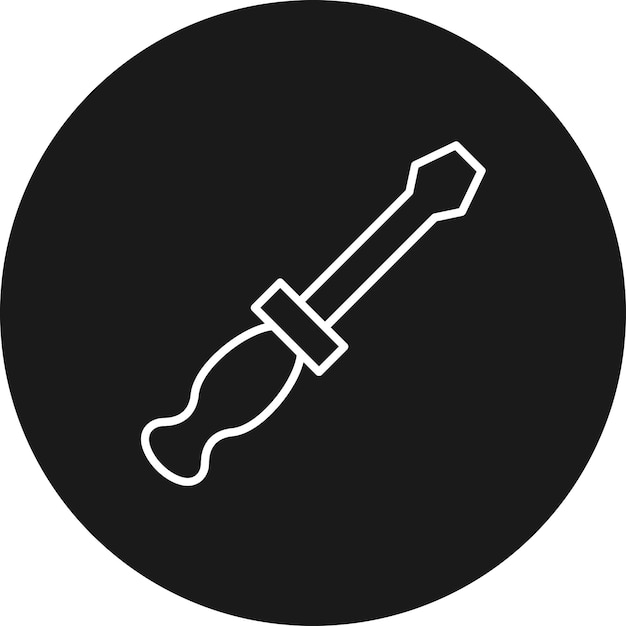 El icono vectorial del destornillador se puede utilizar para el conjunto de iconos de artículos para el hogar
