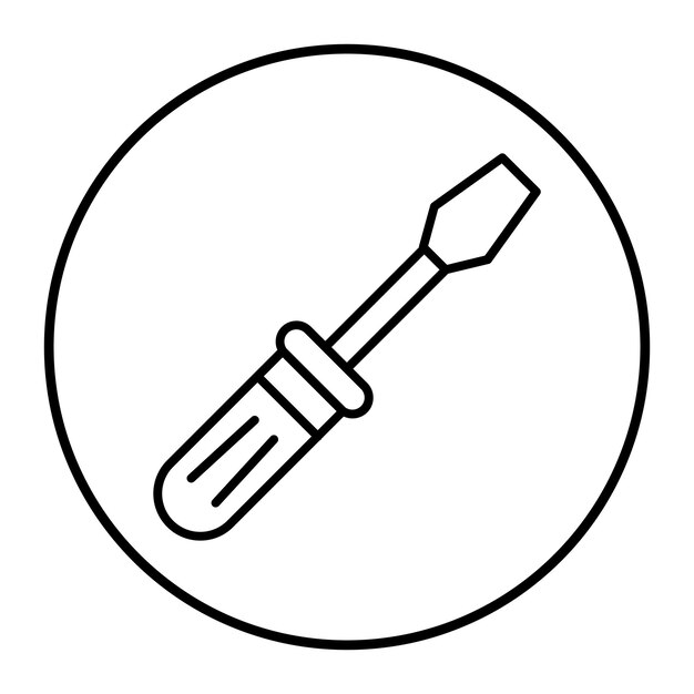 El icono vectorial del destornillador se puede utilizar para el conjunto de iconos de mejoras para el hogar