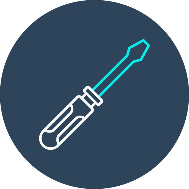 El icono vectorial del destornillador se puede utilizar para el conjunto de iconos de reparación de automóviles