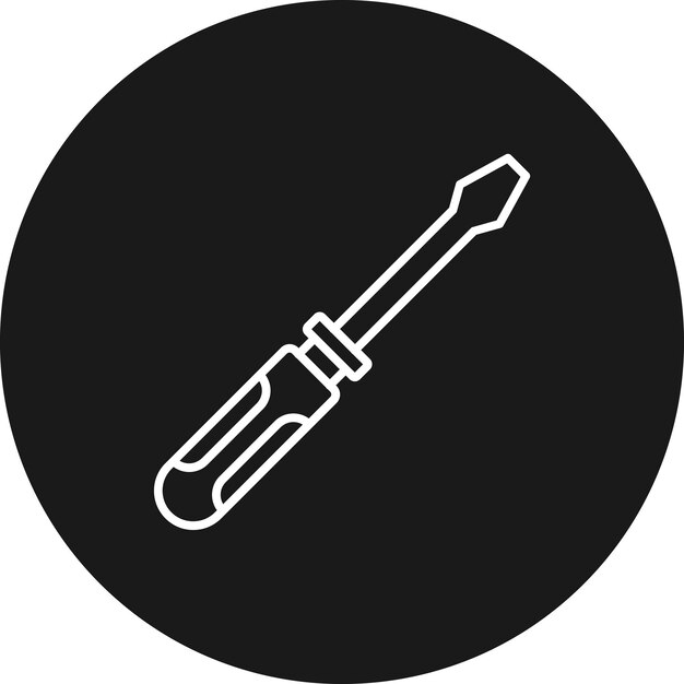 El icono vectorial del destornillador se puede utilizar para el conjunto de iconos de reparación de automóviles