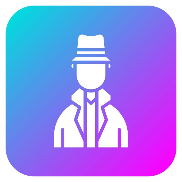 El icono vectorial del detective se puede usar para el conjunto de iconos de Crimen y Ley