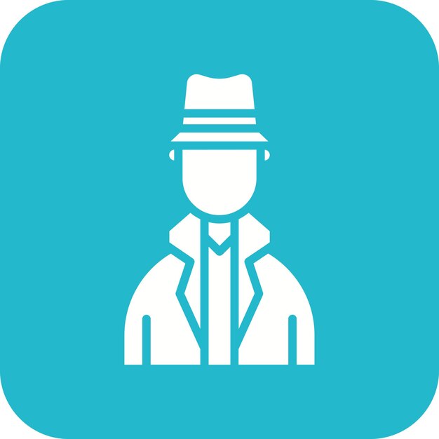 El icono vectorial del detective se puede usar para el conjunto de iconos de Crimen y Ley