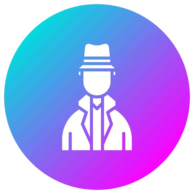 El icono vectorial del detective se puede usar para el conjunto de iconos de Crimen y Ley