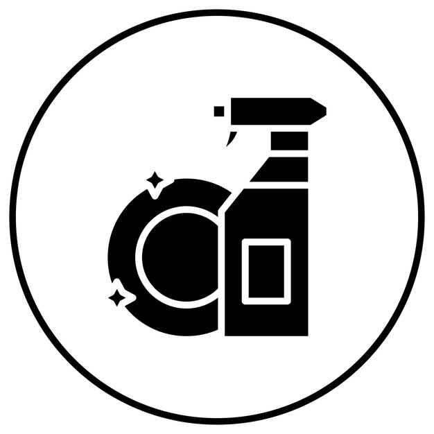 El icono vectorial de detergente líquido se puede utilizar para el conjunto de iconos de limpieza de la casa