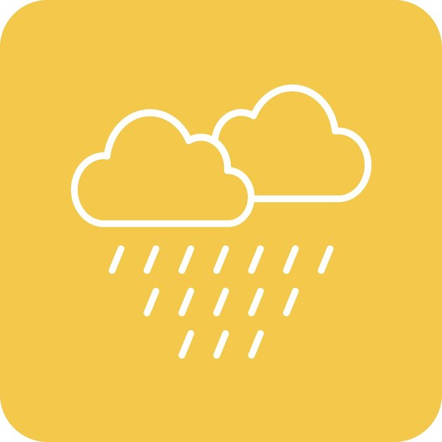 El icono vectorial del día lluvioso se puede usar para el conjunto de iconos del tiempo