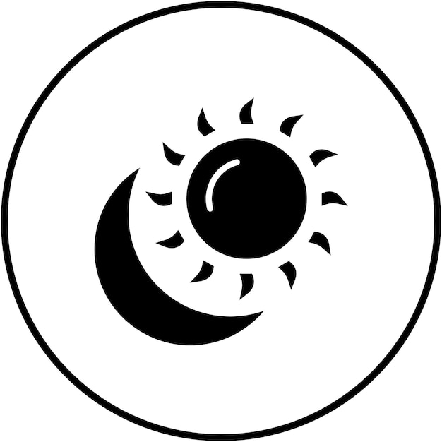 El icono vectorial de día y noche se puede usar para el conjunto de iconos de tecnología espacial