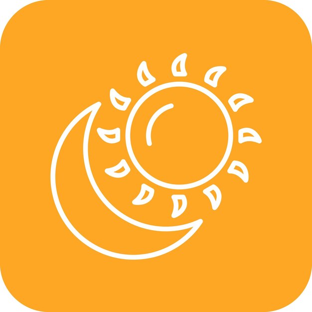 El icono vectorial de día y noche se puede usar para el conjunto de iconos de tecnología espacial