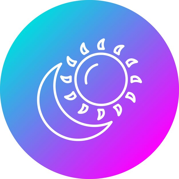 El icono vectorial de día y noche se puede usar para el conjunto de iconos de tecnología espacial