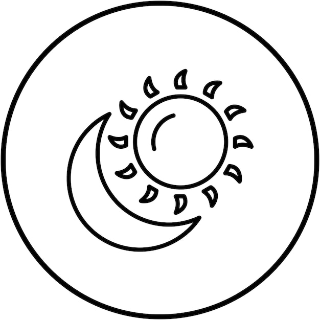 El icono vectorial de día y noche se puede usar para el conjunto de iconos de tecnología espacial