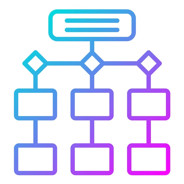 El icono vectorial del diagrama de flujo de proceso se puede utilizar para el conjunto de iconos de garantía de calidad