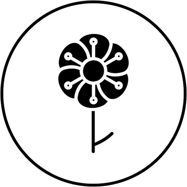 El icono vectorial de Dianthus se puede usar para el conjunto de iconos de flores