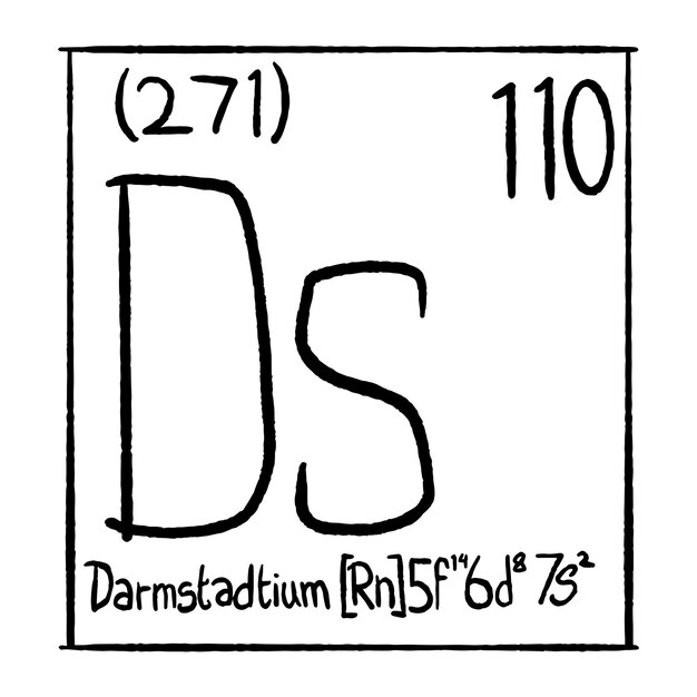 Icono vectorial dibujado a mano de los elementos químicos