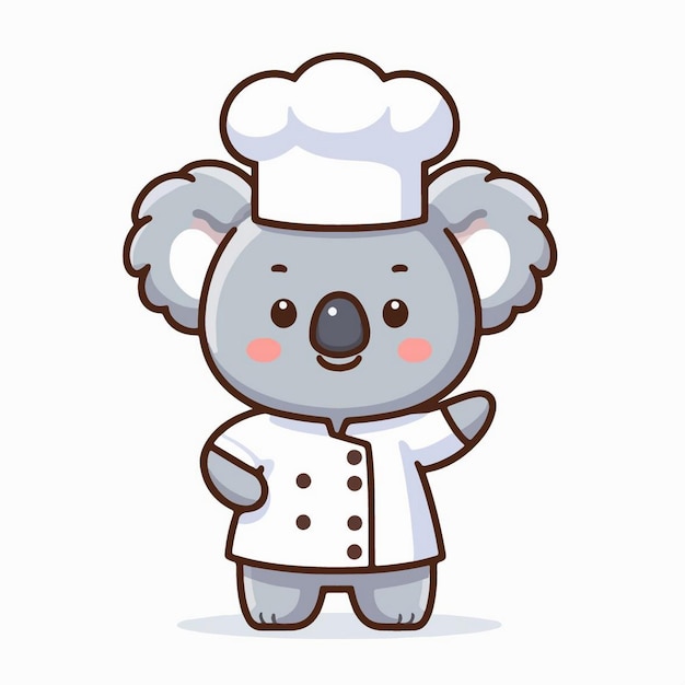 Icono vectorial de dibujos animados de animales de cocina lindo Ilustración Icono de comida de animales Concepto de dibuyos animados planos aislados