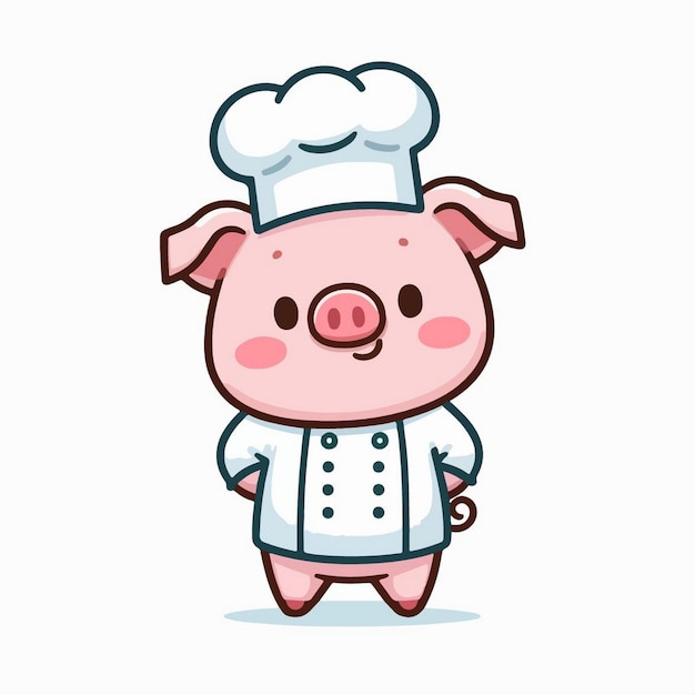 Icono vectorial de dibujos animados de animales de cocina lindo Ilustración Icono de comida de animales Concepto de dibuyos animados planos aislados