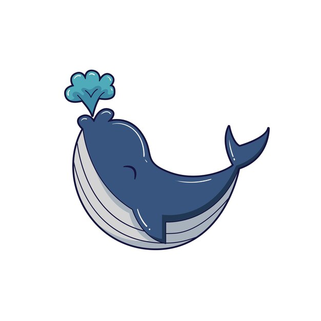 icono vectorial de dibujos animados de ballena ilustración icono de animal aislado concepto