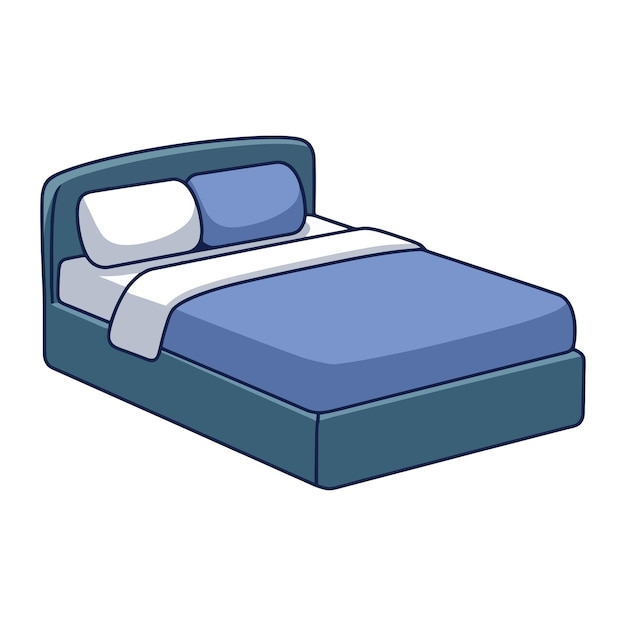 Un icono vectorial de dibujos animados de cama Ilustración del concepto de dibujo animado