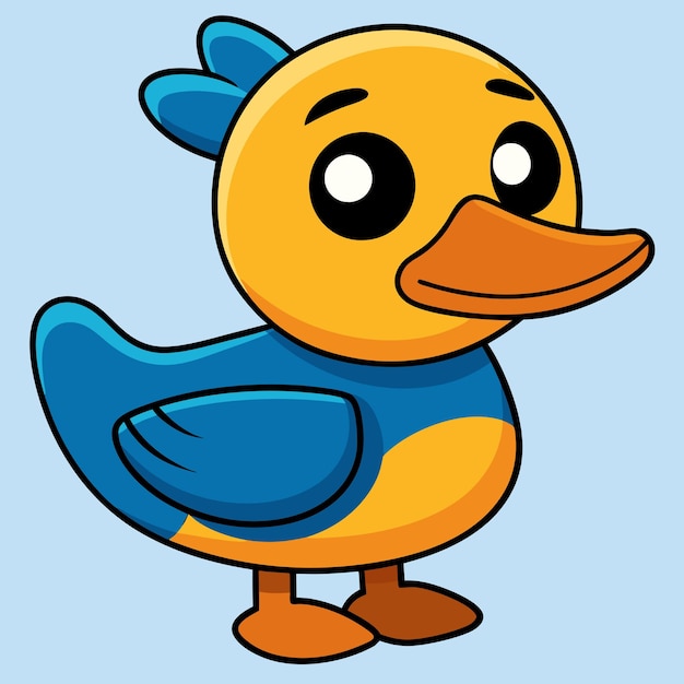 Icono vectorial de dibujos animados Cool Duck Summer Ilustración Icono de vacaciones de animales Concepto aislado Vector Premium Estilo plano de dibujo animado