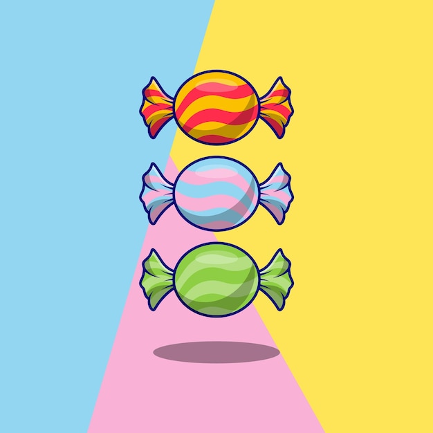 Icono vectorial de dibujos animados de envoltura de caramelo