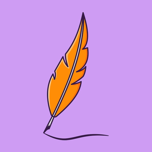 El icono vectorial de dibujos animados de Feather Penator está aislado