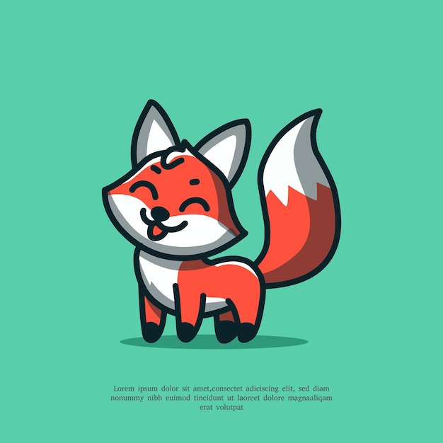 El icono vectorial de dibujos animados de Fox es una ilustración plana de estilo de dibuyos animados.