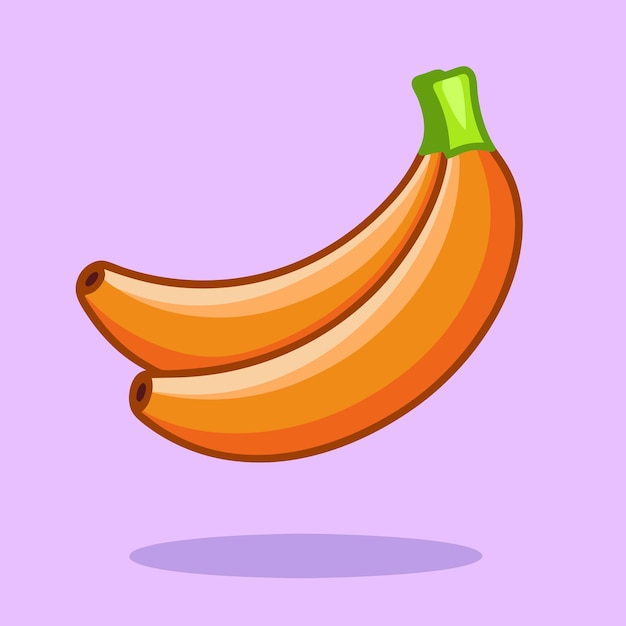Icono vectorial de dibujos animados de frutas de plátano Ilustración Icono de objeto de alimentos Concepto aislado de vector premium plano