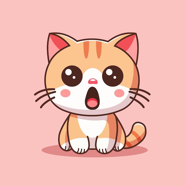 Icono vectorial de dibujos animados con un gato encantador Ilustración Icono de naturaleza animal Concepto