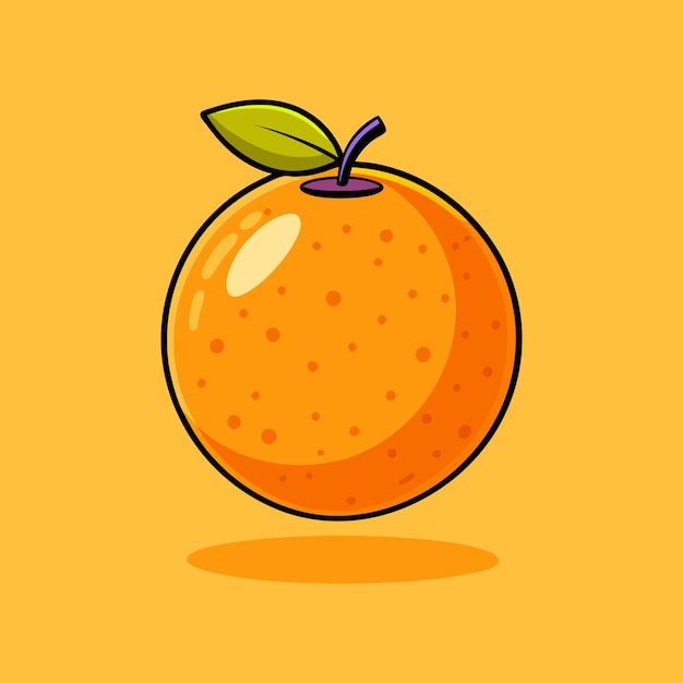 Icono vectorial de dibujos animados Ilustración de una fruta de naranja Alimento aislado Icono de naturaleza Vector premium