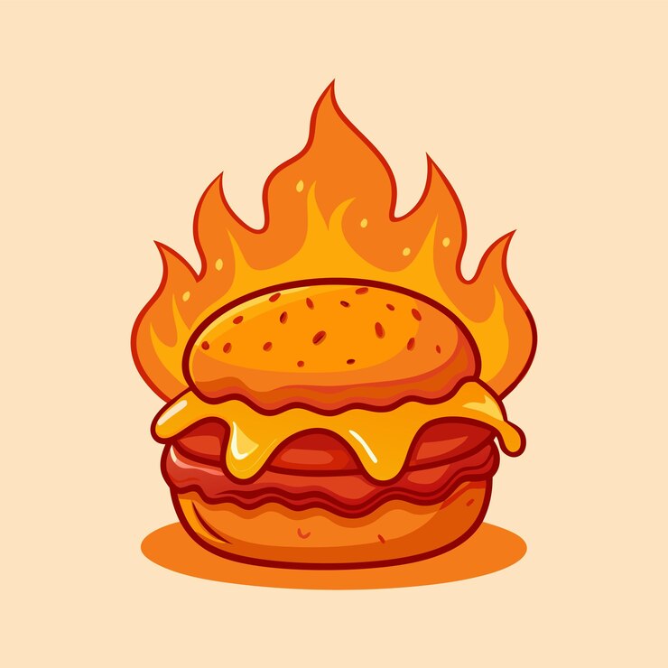 Vector icono vectorial de dibujos animados ilustración de un objeto de comida de hamburguesa flotante icono de vector plano aislado