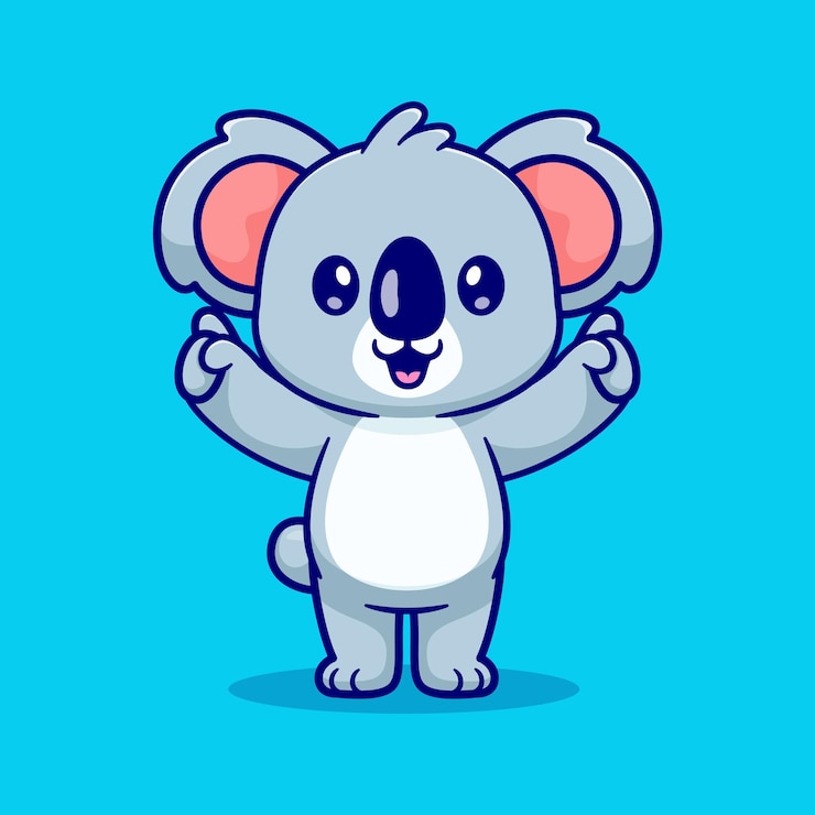 El icono vectorial de dibujos animados de Koala Ilustración del icono de la naturaleza animal Vector plano aislado